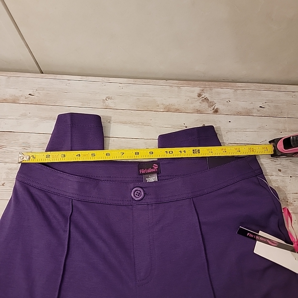 Flirtatious Size L Women's Pull On Dress Pants Acai Purple Large - Picture 14 of 14